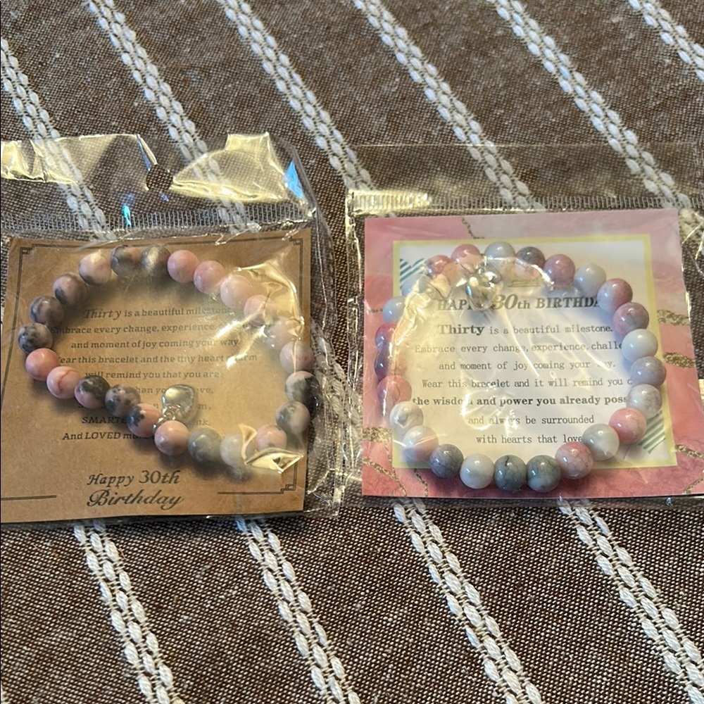 Vibrant Pink and Gray Beaded Bracelet